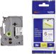 Trak p-touch tze-s211 bel/črn 6mm močno lepilo BROTHER