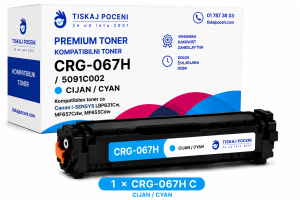 Kompatibilni toner za Canon CRG-067H C 5105C002 – cyan, večja kapaciteta za Canon i-SENSYS LBP631Cw, LBP633Cdw, MF651Cw, MF655Cdw, MF657Cdw