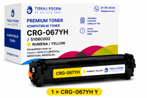 Kompatibilni toner za Canon CRG-067H Y 5103C002 – rumen, večja kapaciteta za Canon i-SENSYS LBP631Cw, LBP633Cdw, MF651Cw, MF655Cdw, MF657Cdw